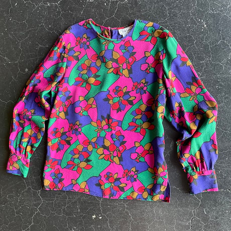 FLOWER SILK BLOUSE [S-2405]