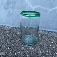 Vintage GREEN TUMBLER GLASS [J-200]