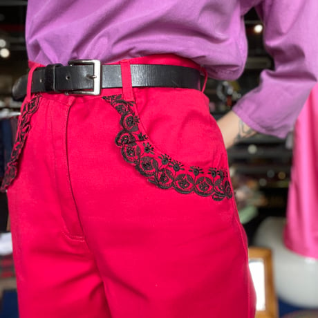 80'S LACE POCKET DENIM PANTS [S-1797]