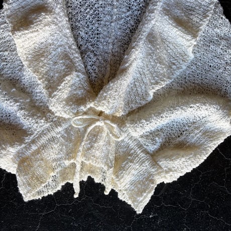 70’S COTTON CROCHET FRILL BORELO [S-4198]