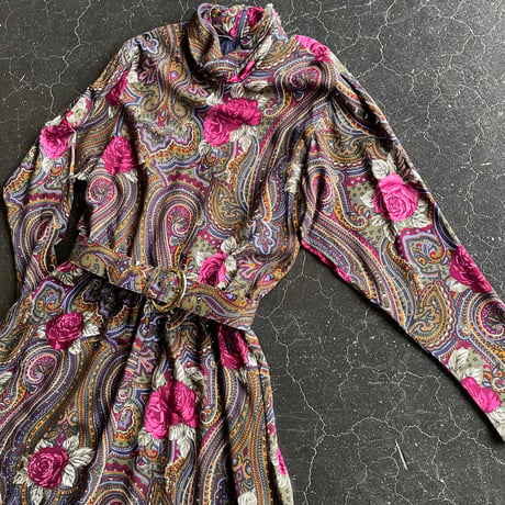 80’S FLOWER×PAISLEY DRESS [S-2664]