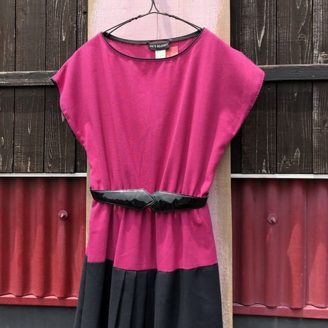 70’S BI-COLOR DESIGN DRESS [S-0786]