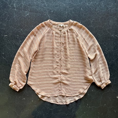 BORDER SHEER BLOUSE [S-2674]