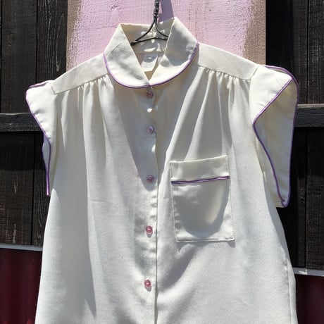 70’S PIPING DESIGN BLOUSE [S-0288]