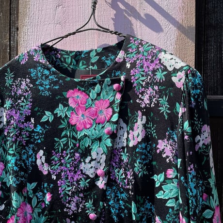 80’S FLOWER DESIGN BLOUSE [S-4844]