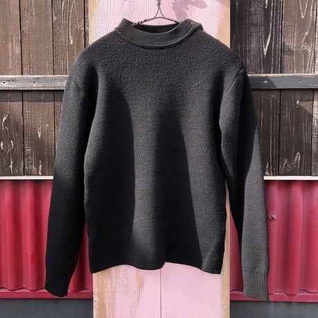 50’S "BALISE" BLACK WOOL MARINE KNIT [S-4009]