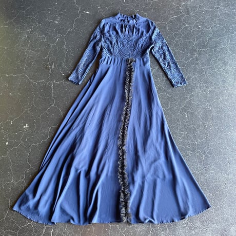 LACE×FRILL LONG DRESS [S-1176]