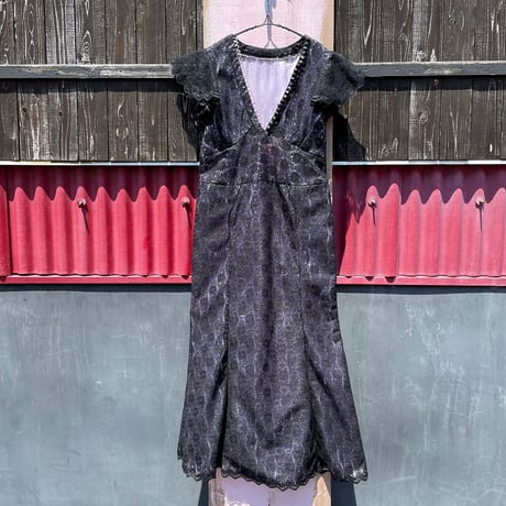 LACE DESIGN LONG DRESS [S-6227]