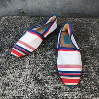 BORDER DESIGN FLAT SHOES 22.0cm [S-4397]