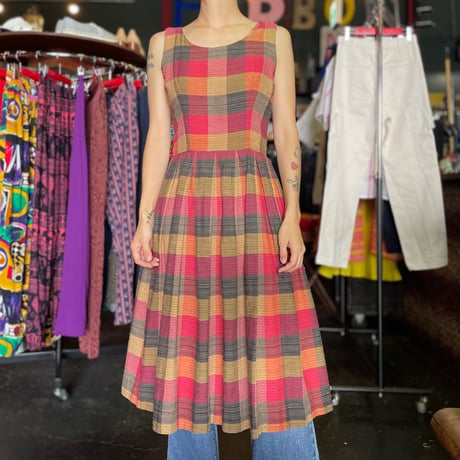 40-50’S CHECK COTTON DRESS [S-3100]