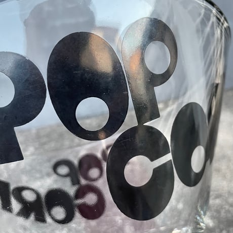 70'S GLASS POP CORN BOWL [J-044]