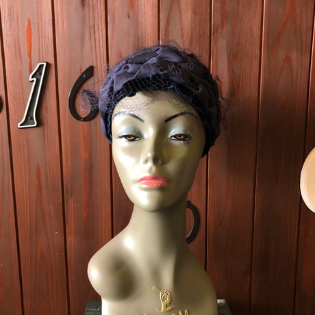 60’S TULLE DESIGN TOQUE HAT [HP-0183]