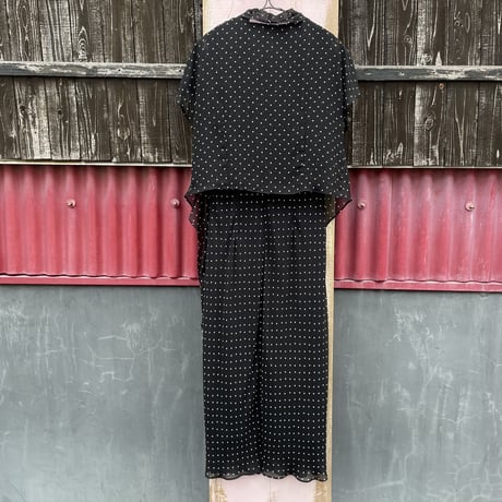 DOT SHAWL DESIGN LONG DRESS [S-3469]