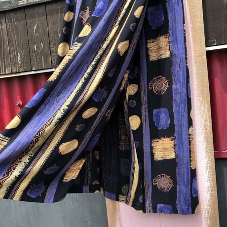 ETHNIC PRINT LAP DESIGN SKIRT [S-2930]