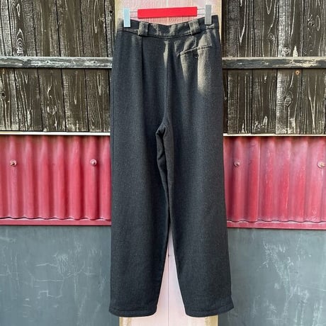 DARK GRAY WOOL TUCK SLACKS [S-0457]