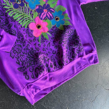 80’S FLOWER DECOLATION SWEAT [S-2152]