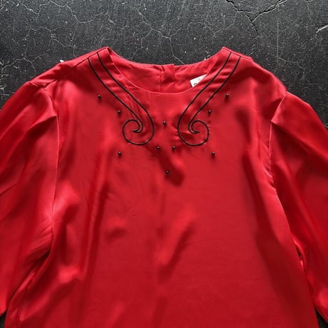 90’S DESIGN SATIN BLOUSE [S-3057]