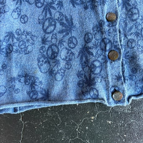 ”Iucien Pellat-finet" SKULL×PEACE×LEAF COTTON CARDIGAN [S-2593]