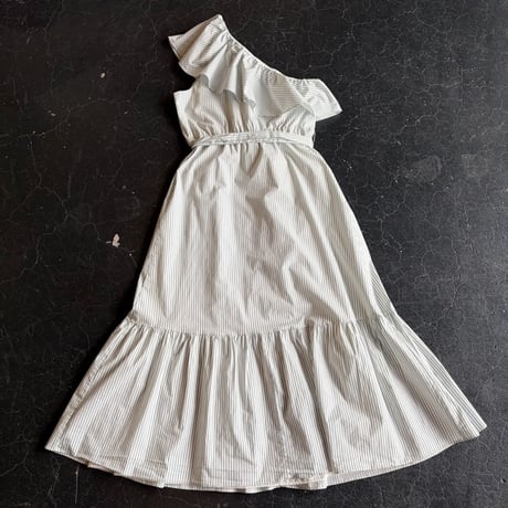 ONE SHOULDER STRIPE DRESS [S-2983]