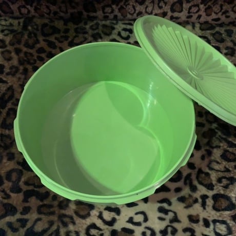 70's "TUPPERWARE" GREEN CANISTER [J-204]