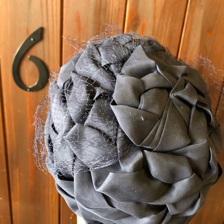 60’S TULLE DESIGN TOQUE HAT [HP-0183]