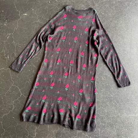 80’S FLOWER KNIT DRESS [S-1678]