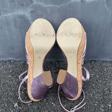 EMBROIDERY LEATHER STRAP SANDAL 24.0cm [S-6437]