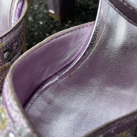 EMBROIDERY LEATHER STRAP SANDAL 24.0cm [S-6437]