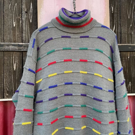 80’S COLORFUL DESIGN TURTLE KNIT [S-4065]
