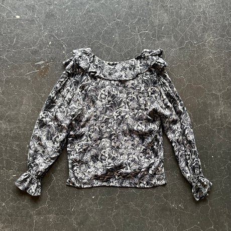 80’S ROSE FRILL BLOUSE [S-2287]