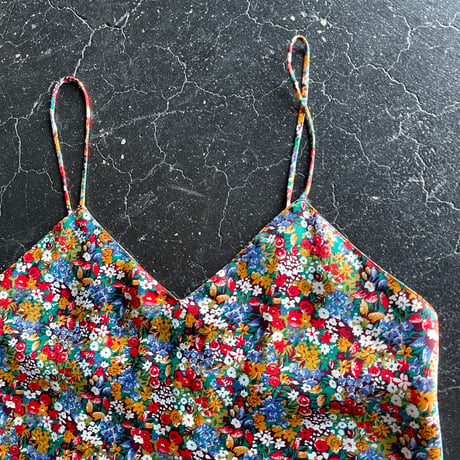 80‘S FLOWER SATIN CAMISOLE [S-2426]