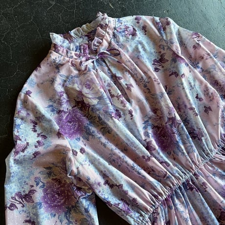70’S FLOWER FRILL DRESS [S-1134]