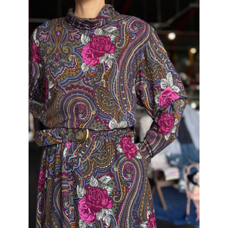 80’S FLOWER×PAISLEY DRESS [S-2664]
