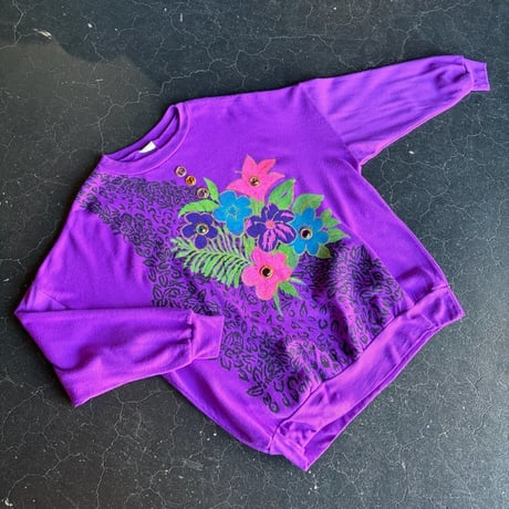 80’S FLOWER DECOLATION SWEAT [S-2152]