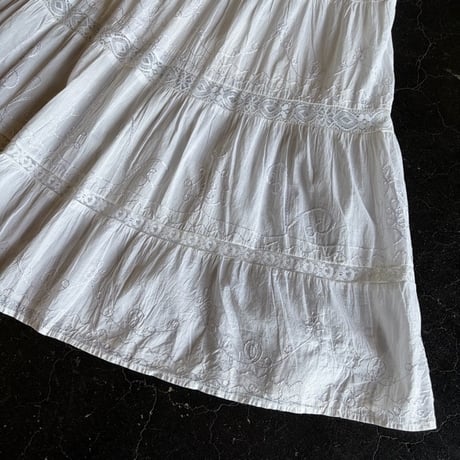 EMBROIDERY INDIA COTTON SKIRT [S-3769]