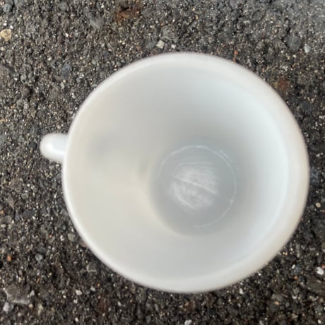 VINTAGE "HEAT PROOF" MILK GLASS MUG [J-147]