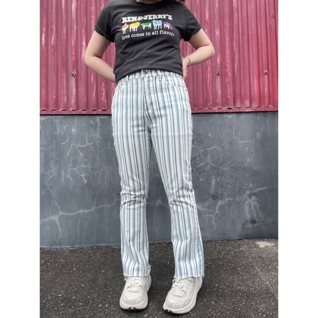 STRIPE FLARE DENIM PANTS [S-6824]