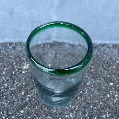 Vintage GREEN TUMBLER GLASS [J-200]