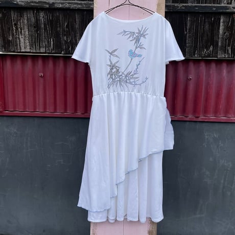 VINTAGE BIRD PRINT DRESS [S-2618]