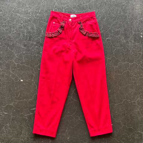 80'S LACE POCKET DENIM PANTS [S-1797]
