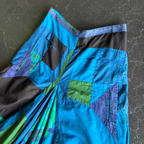 PATCHWORK INDIA COTTON LONG SKIRT [S-4394]