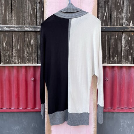 MONOTONE DOLMAN SLEEVE TURTLE KNIT [S-0333]