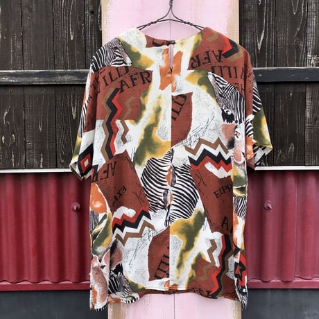 ANIMAL PRINT PULLOVER BLOUSE [S-2260]