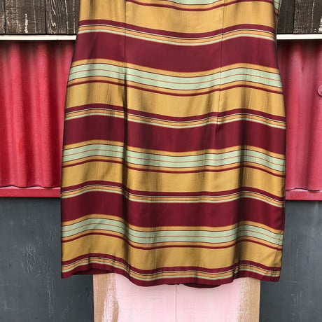 80’S BORDER ACETATE DRESS [S-3138]