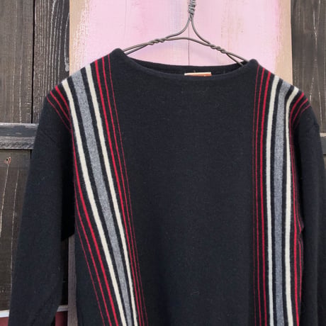 70’S STRIPE DESIGN WOOL KNIT [S-0497]