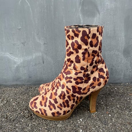 LEOPARD SHORT BOOTS 23.0㎝ [S-4105]