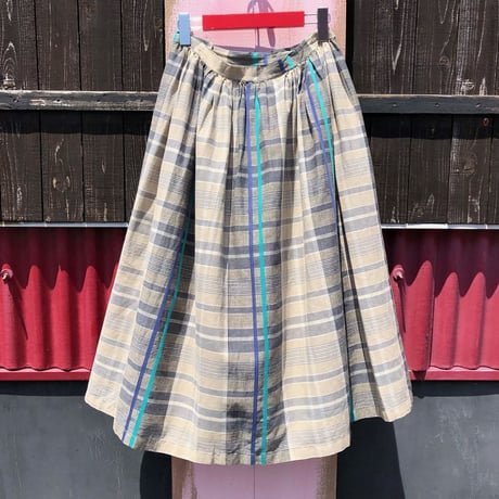 70'S CHECK PATTERN LONG SKIRT [HP-1377]