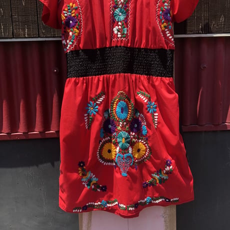 70’S MEXICAN EMBROIDERY REMAKE DRESS [S-1930]