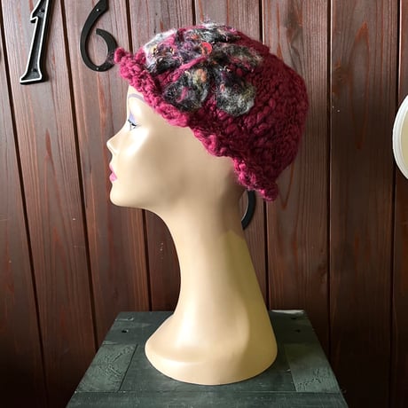 FLOWER MOTIF KNIT CAP [S-8188]