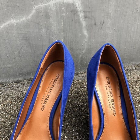 BLUE FAKE SUEDE PUMPS 23.5㎝ [S-0702]